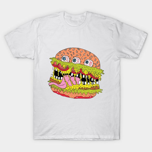 Burger Monster T-Shirt by saif